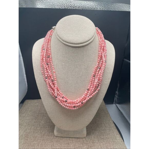 Jay King Pink Multi-Strand Beaded Statement Necklace with Silver Accents New - Picture 6 of 6